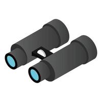 Black binoculars isometric 3d icon vector