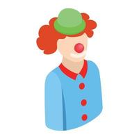 Clown character isometric 3d icon vector