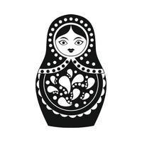 Russian matryoshka icon, simple style vector