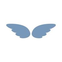 A pair of silver wings icon, simple style vector