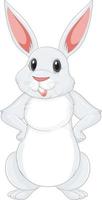 personaje de dibujos animados de conejo blanco vector