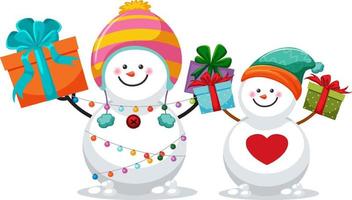 Snowman in Christmas theme vector