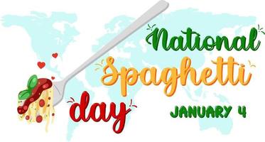 National Spaghetti Day Banner Design vector