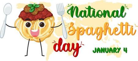 National Spaghetti Day Banner Design vector