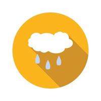 Rainy cloud flat icon vector