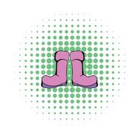 Rubber boots icon, comics style vector