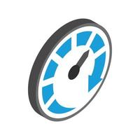 Speedometer or gauge icon, isometric 3d style vector