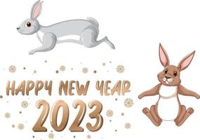 Happy new year 2023 rabbit year icon vector