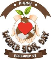 World soil day text for poster and banner design vector