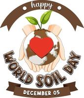 World soil day text for poster and banner design vector