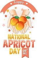 National apricot day icon vector