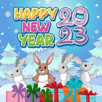 Happy New Year 2023 Banner in Christmas theme vector