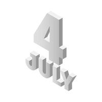 el cuatro de julio icono isométrico del día de la independencia vector