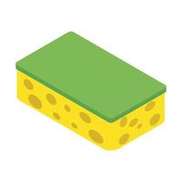 Sponge isometric 3d icon vector