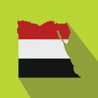 Map of Egypt with the image of the national flag vector