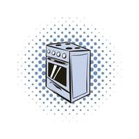 White oven comics icon vector