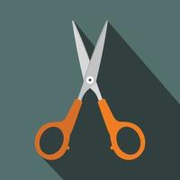 Scissors flat icon with shadow vector