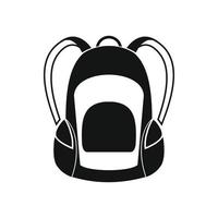 Touristic backpack black simple icon vector