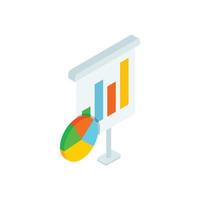 Chart and diagram icon, isometric 3d style vector