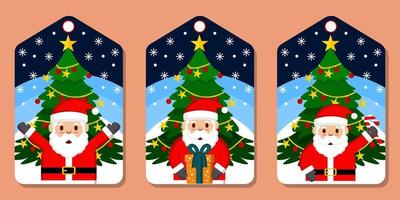 decorative christmas label collection vector