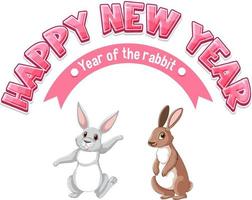 Happy new year 2023 rabbit year vector