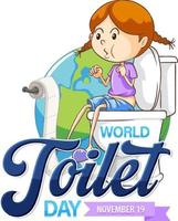 World toilet day text design vector