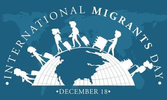 diseño de banner del día internacional del migrante vector