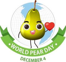 World pear day postr template vector