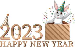 Happy New Year 2023 text for banner design vector