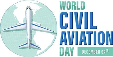 World civil aviation text for poster or banner design vector