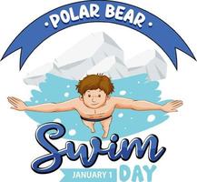 Polar Bear Plunge Day icon vector