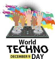 World techno day text banner design vector