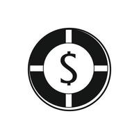 icono de fichas de casino, estilo simple vector