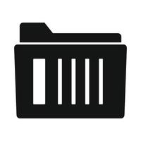 File folder black simple icon vector