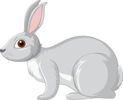 Cute grey rabbit cartoon character vector