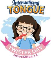 International Tongue Twister Day Banner Design vector