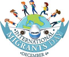 International Migrants Day Banner Design vector