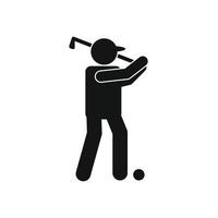 Golfer silhouette icon vector