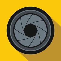 Camera aperture icon in flat style vector