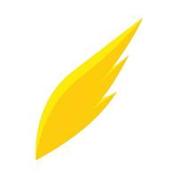 Yellow simple wing icon, isometric 3d style vector