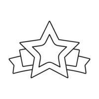 Star banner line icon vector