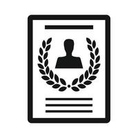 certificado, diploma, icono de carta, estilo simple vector