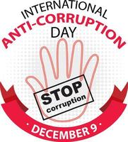 International anti corruption day December icon banner vector