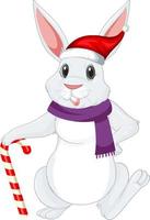 Cute white rabbit cartoon character vector