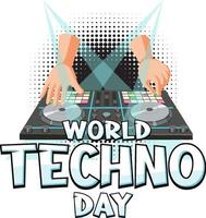 World Techno Day Banner Design vector