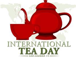 International tea day text banner design vector