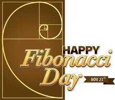 Fibonacci day poster design vector