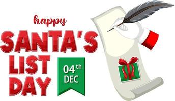 Happy Santa List Banner Design vector