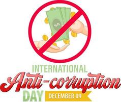 International Anti Corruption Day Poster Design vector