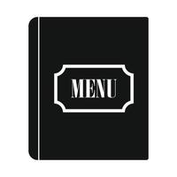 menú de restaurante icono simple negro vector